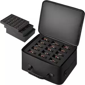 워해머 40k용 VEVOR 미니어처 수납 케이스 500-750 스케일 모델 장착 5개의 트레이가 있는 나무 디스플레이