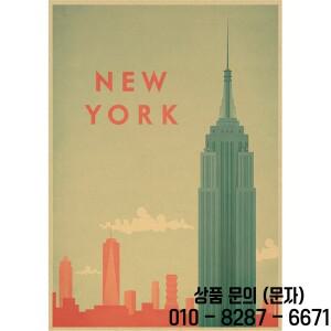 도시 여행 포스터 풍경 그림 랜드마크 크래프트 종이 벽 예술 거실 바 장식