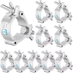 월드라이트 TUV 트러스 클램프 10PCS 2인치 알루미늄 스테이지 O LED PAR 무빙 조명 48-52mm OD 튜브
