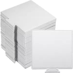 uxcell 100pcs 미니 케이크 보드 무스 카드보드 사각 베이스 접시 컵케이크 디저트 디스플레이 페이스트리