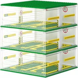 카베스키 주차장 호환 스피드 챔피언 자동차 DIY 3단 주차 디스플레이 케이스 스포츠 오토 130PCS 모듈형