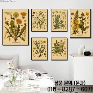 레트로 식물 꽃 공부 포스터 프린트 종이 빈티지 홈 룸 플로리스트 장식 미적 예술 벽화