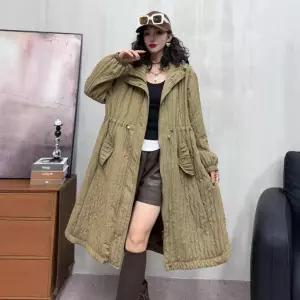 세군다 여성 하프 가을 후드 트렌치 빅사이즈 카디건 DOS3