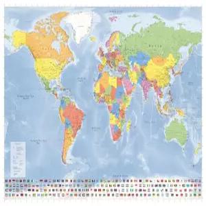 스페인어로 된 거대한 세계 지도 39 X 55 완전한 라미네이션 Mapa del mundo en espanol 벽