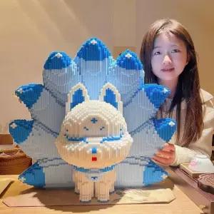 애니멀 폭스 3D 아트 마이크로 블록 세트 가정 및 사무실 테이블 디스플레이용 15000개 이상의 독특한 빌딩