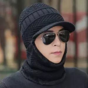 바이크 골프 낚시 스포츠 융털 넥워머 챙비니 일체형 털모자