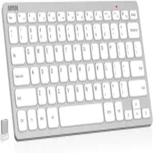 Arteck 2.4G 무선 키보드 울트라 슬림 및 컴팩트 미디어 핫키 포함 컴퓨터 데스크톱 PC 노트북 표면 스마트