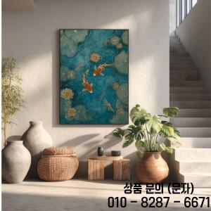 일본 잉어 그림 캔버스 프린트 포스터 에메랄드 연못 잠자리 아트 침실 젠 벽 예술 홈 데코 선물
