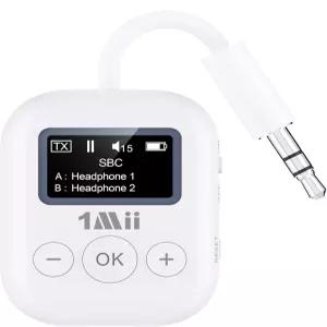 1Mii Bluetooth 5.3 송신기 TV용 화면 포함 헤드폰 2대 aptX AD/LL/HD Hi-Fi 오디오 25시간 재생 PC CD