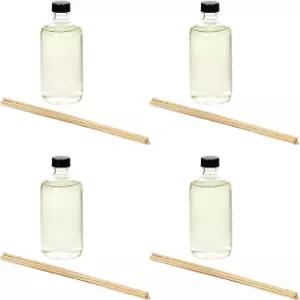 호슬리 바닐라 아몬드 리드 디퓨저 리필 오일 4종 세트 각 200ml - 욕실 장식에 이상적이며 홈 강화하고 룸