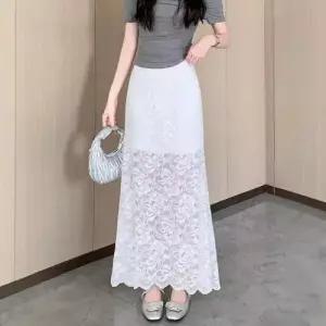 마킷3 스커트 롱 망사 하이웨스트 레이스 슬림핏 A라인 머메이드 쉬폰치마 이성 JEN1