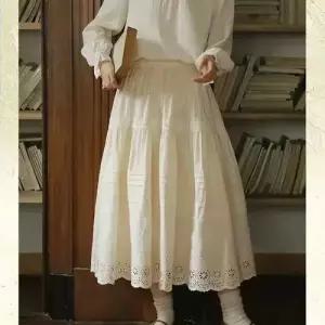 마킷3 치마 롱 면 여름 이성 레이스 A라인 밴딩 자수 쉬폰치마 JEN2