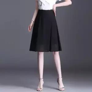 마킷3 치마 검정 여름 이성 쉬폰치마 쉬폰 숏 슬림핏 A라인 JEN2