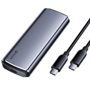 QUGE NVMe M.2 USB 3.2 SSD 인클로저 USBC 어댑터 Gen 2 10Gbps PCIe MKey /M BKey SSD용 하드 드라이브 알루미늄 합금2230 / 2242 2260 2280 도구 없음 CC 케이블 포함