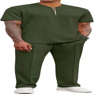 COOFANDY 남성용 2 아웃핏 캐주얼 쿼터 짚 셔츠 및 조깅 팬츠 여름 트랙수트 세트