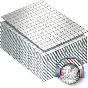 PP OPOUNT 3000 PCS 미러 타일 자체 DIY 공예용 0x0mm 디스코 홈 파티 장식 반짝이는 유리 거울 모자이크
