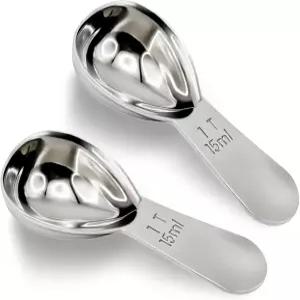 2Pcs 5ml 커피 스쿱 큰술 304스테인레스 스틸 계량 분쇄 숏핸들 통 속 빈