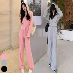 [텐바이텐]일자 여성상하세트 트레이닝 여자 팬츠 크롭