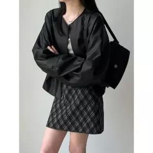여친 캐주얼 가을 플라잉 가죽 재킷 코트 올드 쇼트 미니멀 머니 DUCHI3