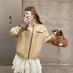 여사친 연두 빈티지 가을 캐주얼 가죽 자켓 코트 재킷 DUCHI3