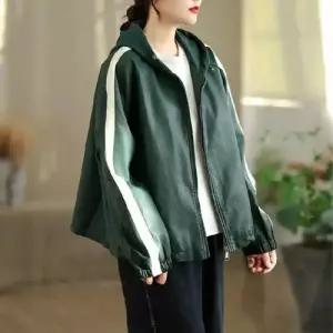 캐주얼 여성 야구 점퍼 후드 가죽 코트 DUCHI1