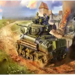 BT046 /35 셔먼 M4A 중형 탱크 76MM 포탑형 플라스틱 조립 모델 키트