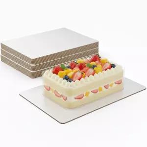 QMNWJMR 20PCS 직사각형 케이크 보드 13.75 x 9.75 인치 흰색 그리스 방지 판지 일회용 하프 시트 트레이