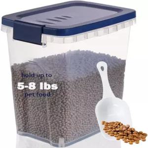 EIwichen 개와 고양이 사료 보관 용기 밀폐 뚜껑이 있는 50파운드 반려동물 건조 통 BPA 프리 키블 새 e