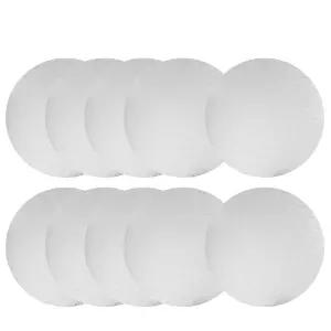 O CREME 화이트 랩어라운드 케이크 페이스트리 원형 드럼 보드 두께 1/4인치 직경 8인치 - 10팩
