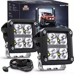 트럭 UTV ATV SUV 4x4용 보조 오프로드 주행 도랑 램프를 위한 DRL 20W 250LM 0도 슈퍼 스팟 빔 6AWG 배선
