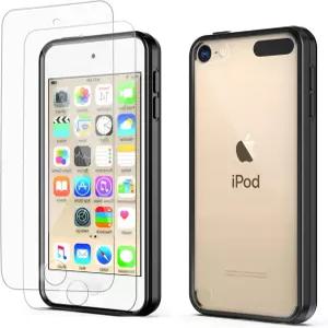 ULAK iPod Touch 7/6/5 케이스 클리어 2개의 스크린 프로텍터 [노란색 방지] 슬림 소프트 TPU 보호 범퍼