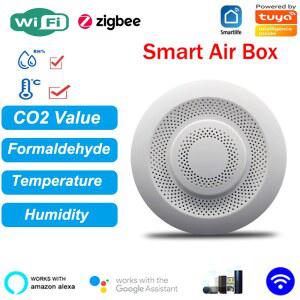 가스계량기 측정기 ZIGBEEWIFI 공기 센서 작동합니다 센서는 GOOGLE과 ALEXA CO2 온도 박스 습도 미터 에어 VOC 포름알데히드 스마트