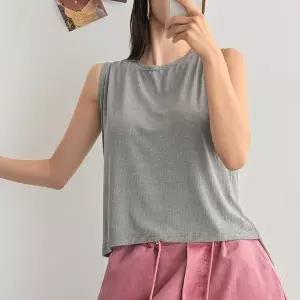 [신세계라이브쇼핑][옷자락] 여자 여름 크롭티 민소매 라운드넥 골지 스판 나시