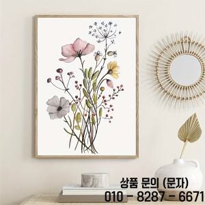 아트 프린트 북유럽 식물 캔버스 그림 거실 벽 침실용 3피스 수채화 꽃 포스터 야생화