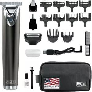 남성용 WAHL USA 스테인리스 스틸 리튬 이온 2.0 슬레이트 수염 트리머 - 전기 면도기 코 귀 충전식 올인원