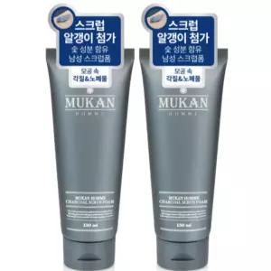 무칸 남성 차콜 스크럽폼 폼클렌징 세안제 150ml X2