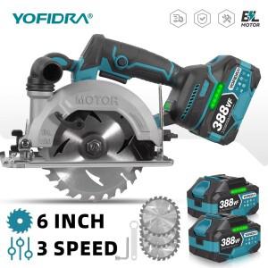 레모오 YOFIDRA 6인치 브러시리스 전기 원형 톱 디지털 디스플레이 체인톱 다기능 절단  마끼다 호환 호환