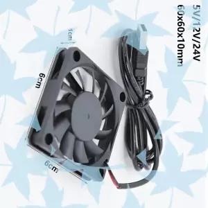 125개 6010 DC 5V 12V 24V 냉각 팬 USB 전원 팬 브러시리스 케이스 수신기 DVR TV 박스 라우터용 60x60x10m