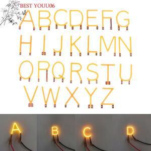 YOUU061PC 노란색 영어 문자 필라멘트 COB LED DC3V 캔들 에디슨 다이오드 파티 장식 조명 호환 DIY
