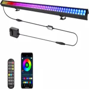 LED 스테 워시 라이트 바 60W RGB DJ 스마트 APP 및 리모컨 밍 음악 동기화 기능 홈 파티 장식 웨딩 클럽을