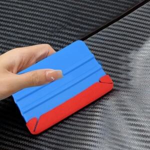 스크래치 방지 스퀴지 펠트 버퍼 패드 50/5개 비닐 랩 스크레이퍼 윈도우 틴팅 도구 캔디 모양 윙 엣지 천