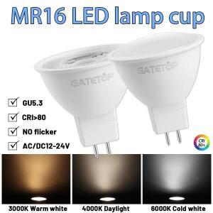 12pcs LED 전구 MR16 스포트라이트 GU5.3 AC DC 12V 24V 120degree 7W 700lm 3000K Bombillas 50W 할로겐