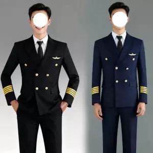 조종사 유니폼 의상 파일럿 반팔 코스튬 슈트 세트 할로윈 항공사 전투기 복장 정장 승무원