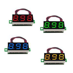 0.28인치 DC LED 디지털 전압계 0-100V 측정기 자동차 휴대폰 전원 테스터 감지기 12V 빨간색 녹색 파란색