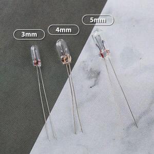 25개 5mm 4mm 3mm 투명 12V 미니 전구 밀알 스위치 버튼 표시등 텅스텐 램프 DIY 조명
