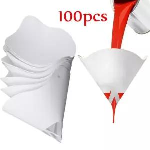 페인트 필터 종이 10x19 cm 100 마이크론 자동차 스프레이 메쉬 깔때기 스트레이너 일회용 원추형 스트레인
