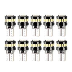 CB 10개입 W5W LED T10 캔버스 전구 자동차 주차 위치 표시등 실내 맵 돔 독서등 12V 화이트