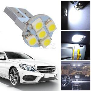2pcs 화이트 자동 LED 램프 T10 DC 12V 3528 5SMD 인테리어 표시기 악기 독서 등 테일 백업 회전 신호 조명