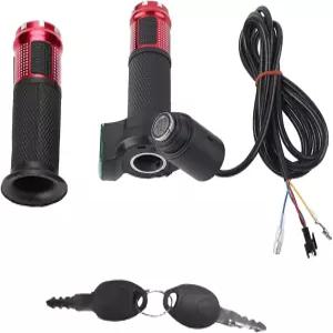 스로틀 전기 자전거 교체 스쿠터 22mm 핸들바 그립 LED 디스플레이 화면 및 키 노크