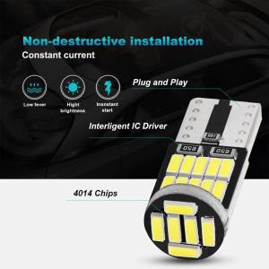 LED 전구 W5W T10 4014 26SMD 자동차 인테리어 돔 지붕 램프 번호판 신호 테일 박스 12V 화이트 10개